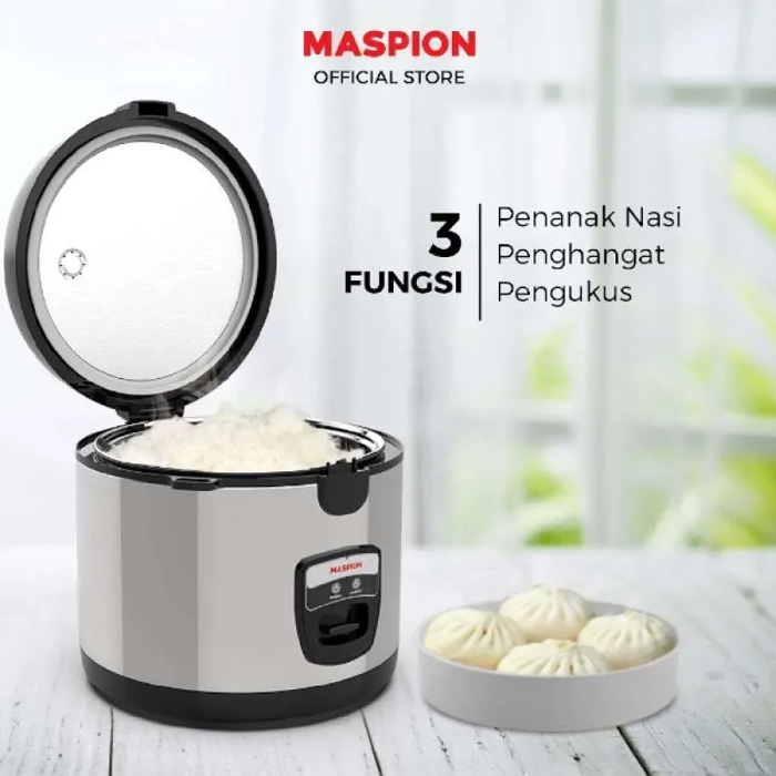 Maspion Rice Cooker 3 in 1 Stainles Steel Silver 1,8 L - MRJ1856BSSN | MRJ1856 BSSN